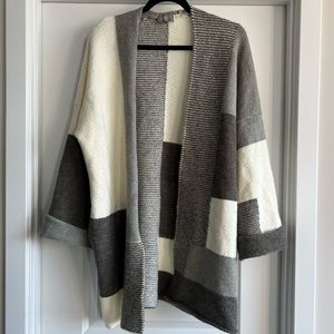 Thick Heavy colorblock Cardigan sweater